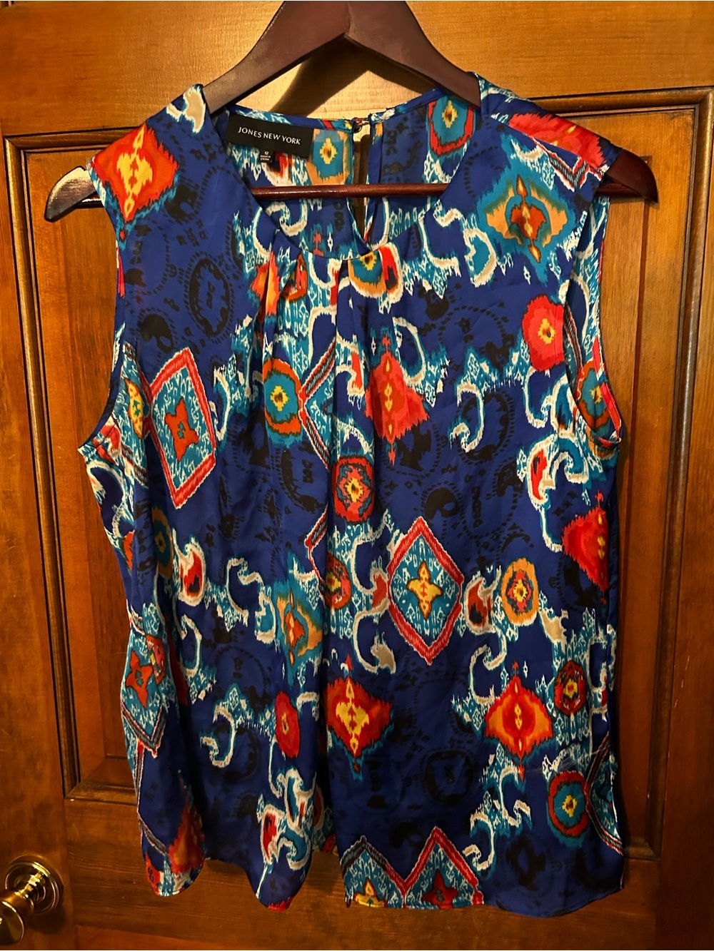 Jones New York Navy Multicolor Printed Sleeveless Camisole